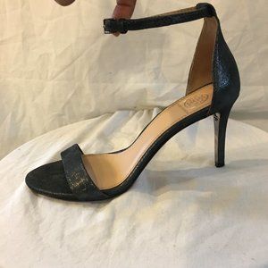 Tory Burch "Keri" Metallic Ankle Strap Heels